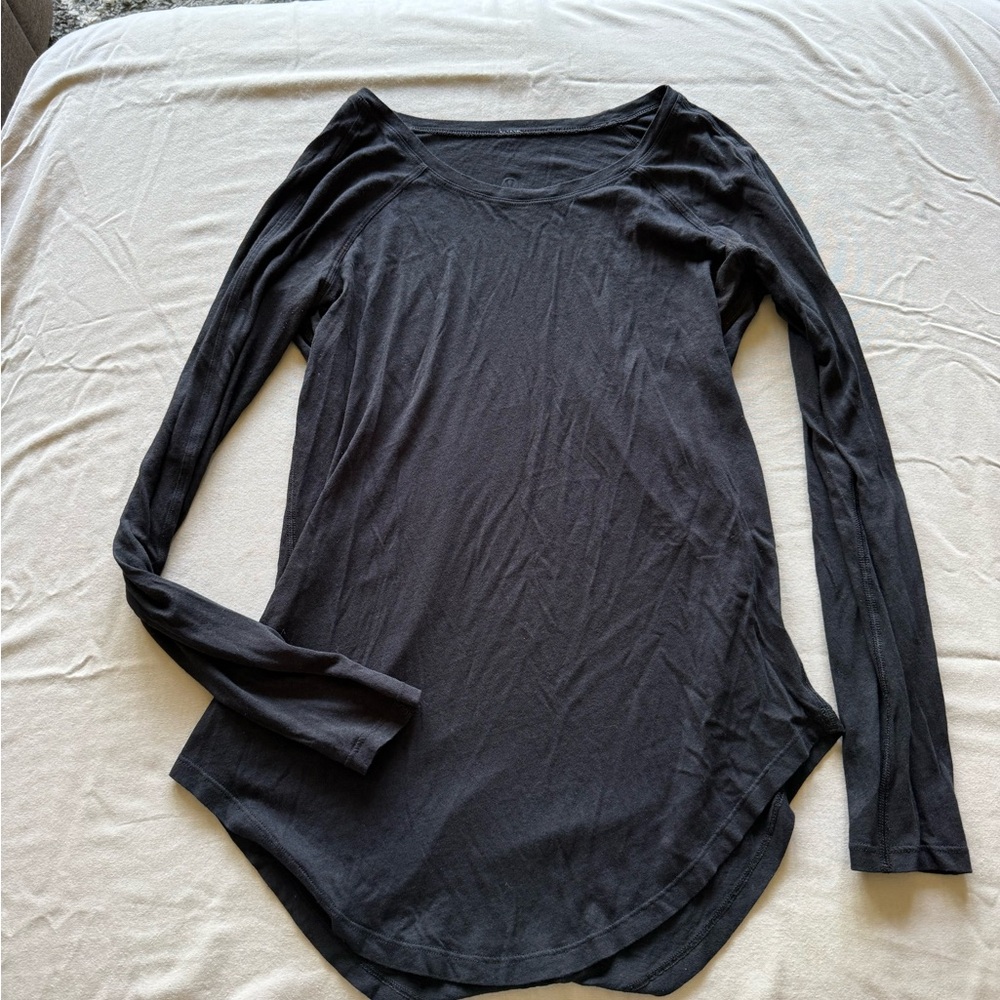 lululemon athletica Black/Charcoal Long Sleeve Women's Top size 4